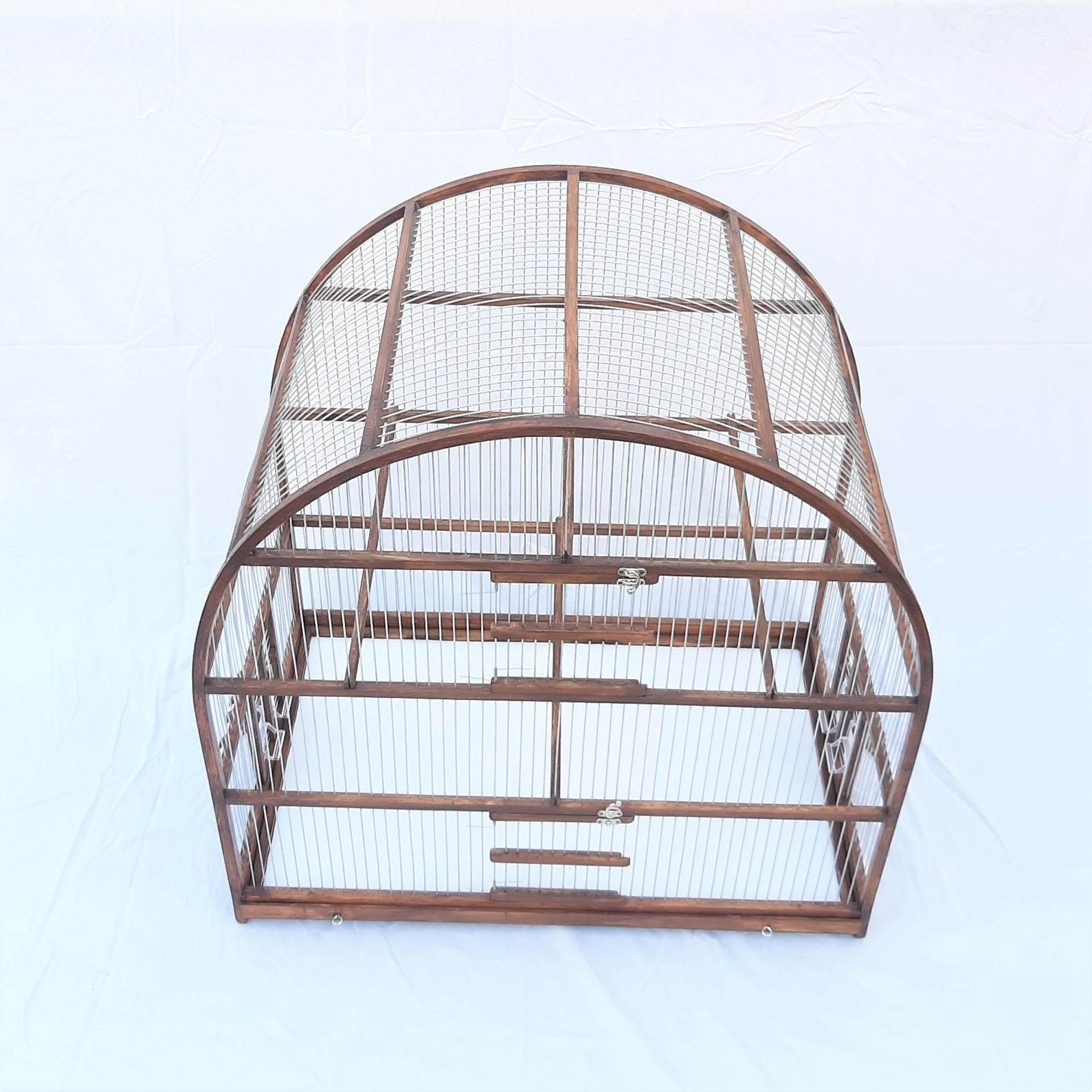 Extra Large Wooden Oval Bird Cage - Brown - PadaWorks