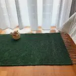 Small dark green rug