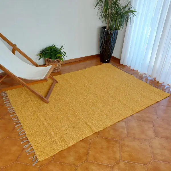 Large mustard yellow rug