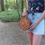 Round wicker bag