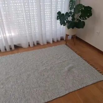 Large White and Grey Rug