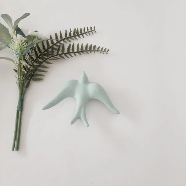 glazed sage green swallow medium