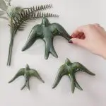 glazed hunter green swallows wall decor