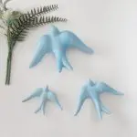 glazed blue swallows wall hanging decor