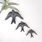 matte black swallows wall decor