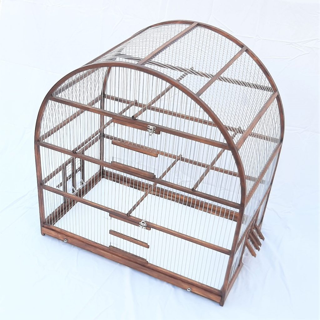 Extra Large Wooden Oval Bird Cage - Brown - PadaWorks