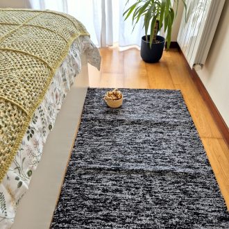 medium black and grey rug