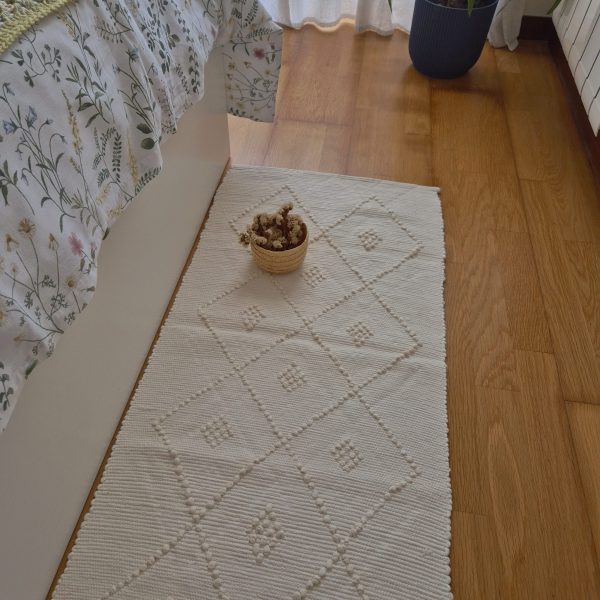 runner rug beige knotted