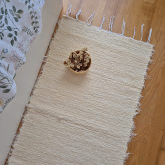 runner cream textured rug