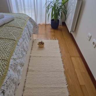handwoven runner rug cream 250cm