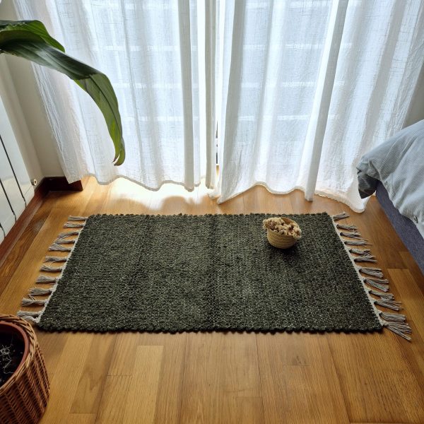 small forest green rug handcrafted rug