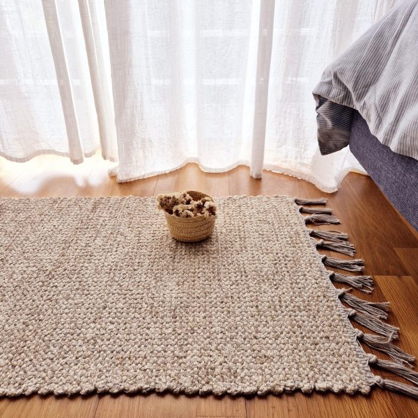 light brown handmade rug