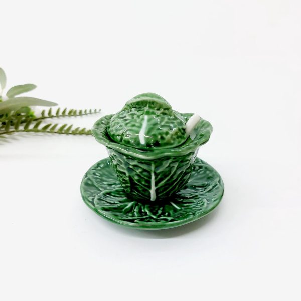 cabbage ceramic sugar bowl