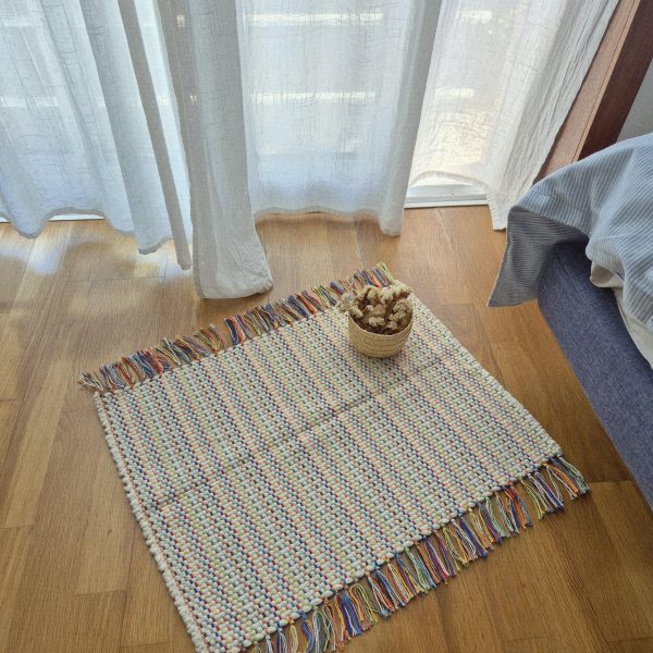 mini rug with colorful lines