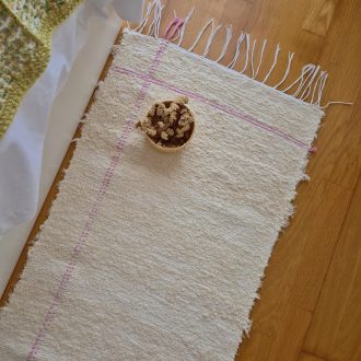 runner rug cream and pink