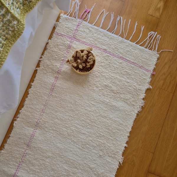 runner rug cream and pink