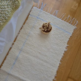 Runner rug beige and blue 2m