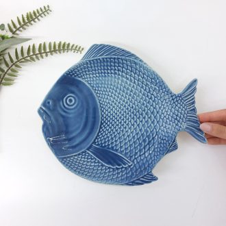 blue Fish Shaped Serving Plate