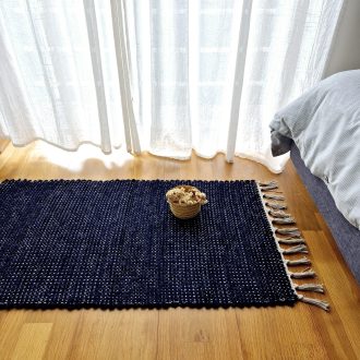 small blue soft rug
