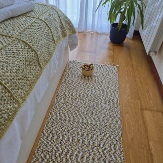 white and green runner